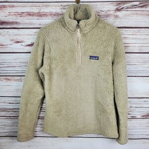 Patagonia Womens Small Tan/Khaki Los Gatos 1/4 Zip High-Pile Fleece Pullover